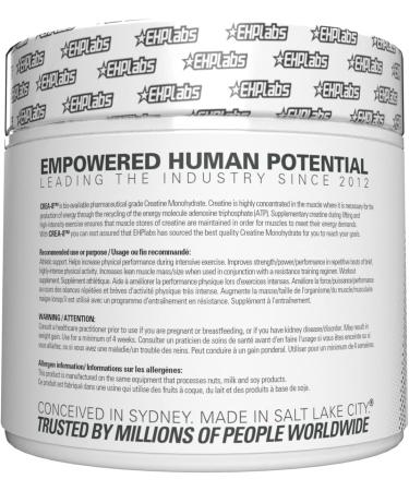 EHP Labs CREA-8 Creatine Monohydrate Powder - Creatine Powder for Building Lean Muscle Mass Improves Strength & Power Supports Brain Health - 100 Servings (500g) - Buy Online on SooperMarket.com