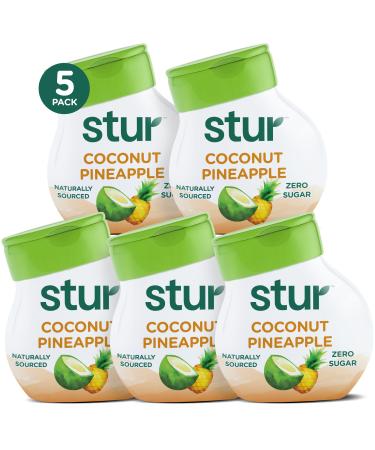 Stur - Coconut Pineapple, Natural Water Enhancer (5 Bottles, Makes 100 Flavored Waters) - Sugar Free, Zero Calories, Kosher, Liquid Drink Mix Sweetened with Stevia, 1.62 Fl Oz (Pack of 5) Coconut Pineapple 1.62 Fl Oz (Pack of 5)