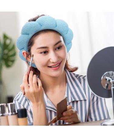 Spa Headband Wrist Washband Wash Set Puffy Headband Bubble Headband for Women Girls Makeup Headband and Wristband for Skincare makeup headband for Washing Face Shower Black - Buy Online on SooperMarket.com