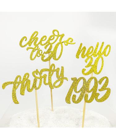 30th Birthday Party Decorations - Glitter Cake & Cupcake Toppers for Women & Men - Celebrate 30 Years with Joy! - Buy Online on SooperMarket.com