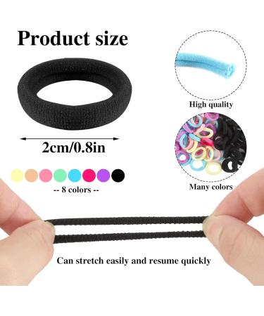 200 Pcs Mini Seamless Baby Hair Bands - Candy Color Cotton Hair Ties for Girls, Infants, Toddlers - 2cm Diameter - Buy Online on SooperMarket.com