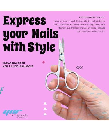 YNR Curved Blade Stainless Steel Cuticle Scissors for Manicure Pedicure - Professional Beauty Grooming Tool for Thick Toenails, Eyebrows, Nose Hair - Men and Women - Buy Online on SooperMarket.com