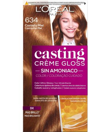 LOreal Paris Casting Creme Gloss Ba o De Color 634 Casta o Miel Medium Brown (Casta o medio)