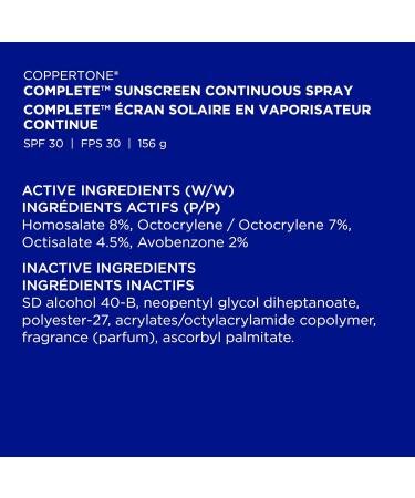 Coppertone Complete SPF 30 Sunscreen Spray Water Resistant Spray Sunscreen 156g Spray SPF 30 156 g (Pack of 1) - Buy Online on SooperMarket.com