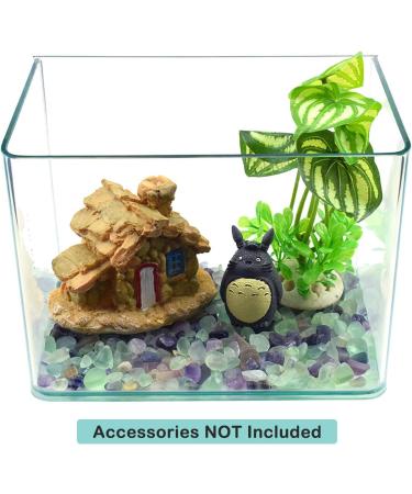 WAYBER Decorative Crystal Pebbles 1 lb - Natural Quartz Stones for Aquarium and Terrarium Decor - Multicolored Sea Glass Rock Sand - 460g Fill 0.9 Cup - Perfect for Fish/Turtle Tanks and Air Plants - Buy Online on SooperMarket.com