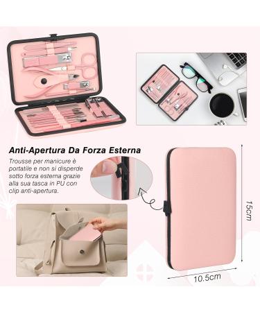 Jupeli Pink Manicure Set | Stainless Steel Nail Care & Clipper Kit for Women | Complete Pedicure Tools & Grooming Essentials - Buy Online on SooperMarket.com