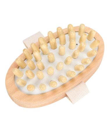 Body Massage Brush Handheld Natural Wood Body Scrubber Hair Massage Brush Anti Cellulite Muscle Stretch Bath Massager