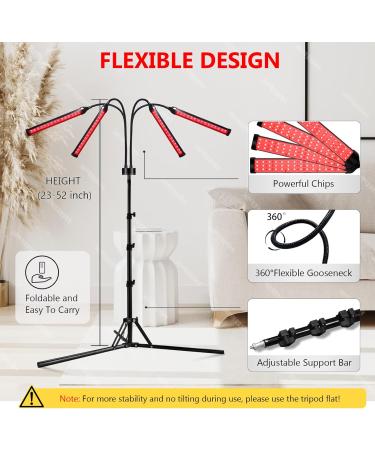 Red Light Lamp 180LEDs Red Light Lamp with Stand 660nm Red Light & 850nm Near Infrared Light with Timer for Body at Home - Buy Online on SooperMarket.com