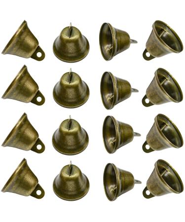 Maydahui 20PCS Bronze Jingle Bells Vintage Brass Color Mini (1.7 X 1.5 Inches) for Wedding Doors Dog Collar Jewelry Sewing Christmas Hallowmas Decoration