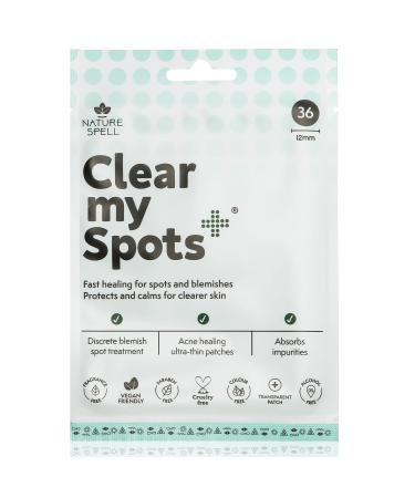 Clear My Spots Pimple Patches by Nature Spell - 36 Translucent Hydrocolloid Patches Dots for Acne Spot Patches Fast Healing Blemish Spot Treatment Vegan & Cruelty Free Skin Care
