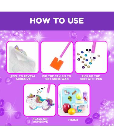 Kawaii Diamond Painting Stickers for Kids - Holographic Gem Art Kits with Diamond Art Stickers - Fun Diamond Painting for Kids - Buy Online on SooperMarket.com