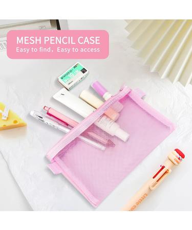 Classycoo Mesh Pen Bag 5 PCS Zipper Mesh Pencil Bags Multifunctional Makeup Bag A-5 Colors - Buy Online on SooperMarket.com