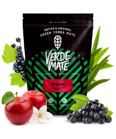 Verde Mate Green Dragon 0.5 kg | Tender yerba mate with dragon fruit flavour | Green and mild | Full of natural caffeine | Yerba Mate tea from Brazil 500 g | Air-dried