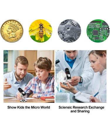 USB Microscope 40X-1000X Digital 3-in-1 Camera with Metal Stand for Windows, Mac, Android & Linux - Black - Buy Online on SooperMarket.com