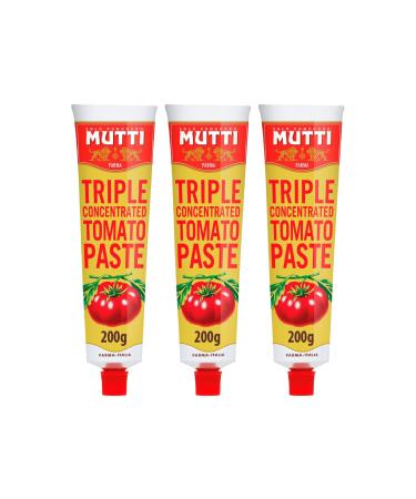 Tomato Puree Bundle with Mutti Triple Concentrated Tomato Puree 200g x3 (Pack of 3)