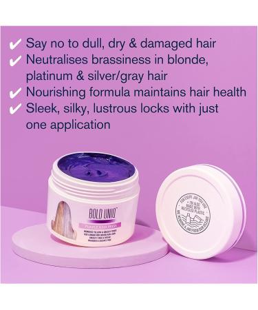 BOLD UNIQ Purple Hair Mask & Color Shampoo Bundle - Remove Yellow Tones, Condition Dry Hair - for Blonde, Platinum, Bleached, Silver, Gray, Ash Hair - Cruelty Free & Vegan - Buy Online on SooperMarket.com