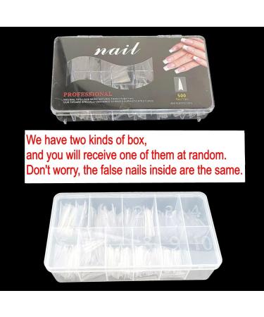 JZK 500x Clear Extra Long Half Cover Stiletto Nail Tips For Acrylic Extensions Long Pointy False Nail Tips For Gel And Acrylic Nails Finger Nail Extension Tips For Nail Salon - Buy Online on SooperMarket.com