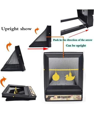Portable Airsoft Aim Target with Catcher Net - Shooting Training Device, Stand & Paper Target for BB Bullets Recycling - Durable & Portable Black Net Trap - Buy Online on SooperMarket.com