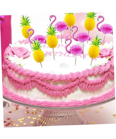 OFFSCH 19pcs Baking Decoration Insert Cake Topper Toppers Para Comida Cake Decor Topper Flamingo Cake Insert Decoration Fruit Cake Cupcake Three-dimensional Paper 3d Decorative Sign - Buy Online on SooperMarket.com