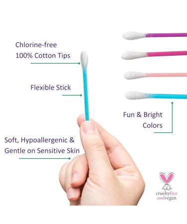 Swisspers Hot Color Cotton Swabs - 100% Cotton Double-Sided 6000 Swabs Total Pack of 12 - Ideal for Beauty & Personal Care - Buy Online on SooperMarket.com