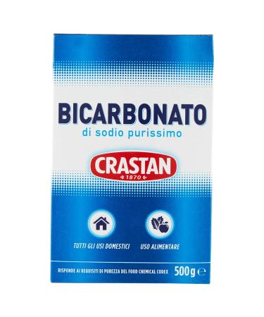 Crastan Bicarbonato di sodio purissimo pure sodium bicarbonate for home use and for food 500g