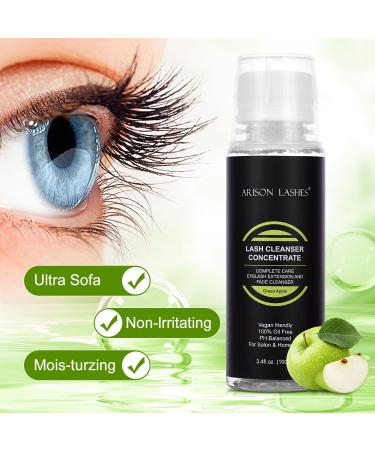 Eyelashes Cleaner Concentrate 100ml - Foam Shampoo for Extensions & Natural Lashes | Paraben & Sulfate Free | Makeup Remover for Salon & Home Use (Apple) - Buy Online on SooperMarket.com