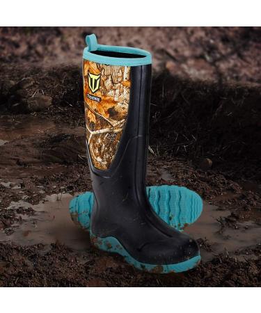 TIDEWE Women's Multi-Season Waterproof Rubber Boots - Pink & Green, Size 8 - Buy Online on SooperMarket.com