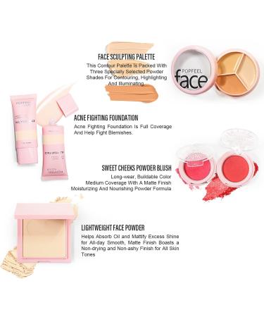 Joyeee Teen Girl Makeup Kit Include 20 Colors Glimmer Matte Eyeshadow Palette Foundation Face Sculpting Contour Palette Lipstick Blush Eyeliner Pencil Mascara Eyebrow Pen for Eye Makeup # Niceface 3 - Buy Online on SooperMarket.com