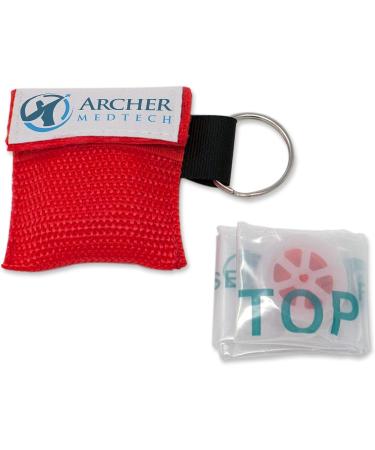 Archer MedTech CPR Mask for Keychain | Emergency Face Shield with One-Way Valve | First Aid & AED Training - Pack of 25 - Buy Online on SooperMarket.com