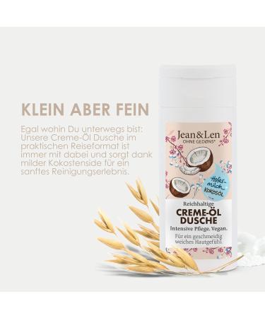 Jean & Len Cream Oil Shower Rich Organic Oat Milk & Coconut Oil 50 ml - Buy Online on SooperMarket.com