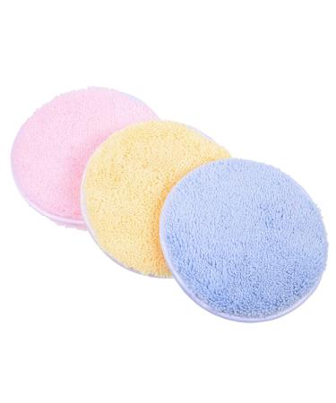 FRCOLOR 3Pcs Cosmetics Puff towel makeup remover pad Cleansing cotton round Simple girl makeup puff beauty sponge Makeup Tools the lazy face pad woman pads cosmetic cleansing