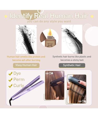 Vlasy 16 Inch Clip in Hair Extensions Human Hair T14/60+T14/60# - Seamless Natural Thick Weft Human Hair Extensions for Women - 7 Pieces (80g) - Buy Online on SooperMarket.com