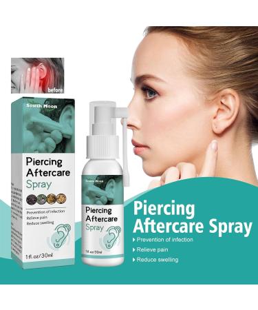 Piercing Aftercare Spray Ear Hole Care Spray Ear Piercing Cleaning Solution Portable Pierced Ear Care Solution Swelling Ear Pierced Skin for Ears Nose Nipples Belly 30ml*3 - Buy Online on SooperMarket.com