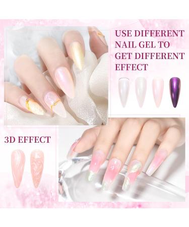 MIZHSE Chrome Nail Powder Set - 6 Colors Mermaid Aurora Moonlight Effect - Nail Art Pigment for Gel Polish - Mirror Effect Glitter Powder - Easy DIY Nail Studio - MJF002 - Buy Online on SooperMarket.com