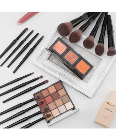 TEXAMO Professional Makeup Brush Set for Kabuki Foundation Powder Contour Blush Highlighter Eye Shadow - Black (C-Diamond Brush) with Cosmetics Bag - Buy Online on SooperMarket.com