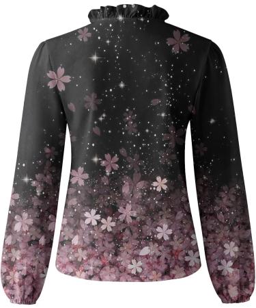 AMhomely Ruffle Blouse for Women V Neck Long Sleeve Blouse Top Shirt Blouse Boho Floral Printed Shirts Ladies Elegant Shirt Office Work Blouses UK Size S M L XL XXL XXXL XXXXL XXXXXL 018 - Long Sleeve Tee Shirts - Pink S - Buy Online on SooperMarket.com