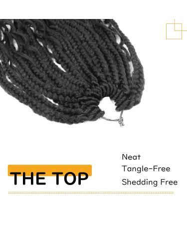 BOHOBABE 12 Short Bohemian Box Braids Crochet Hair with Curly Ends - 8 Packs Crochet Box Braids (1B) - Buy Online on SooperMarket.com