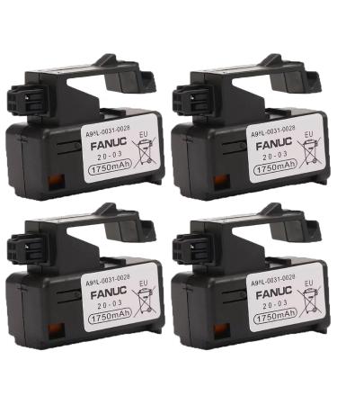 WELLVEUS 4 Pack A98l-0031-0028 PLC 3V 1750mAh for Fanuc A98l-0031-0028 Battery A02b-0309-k102