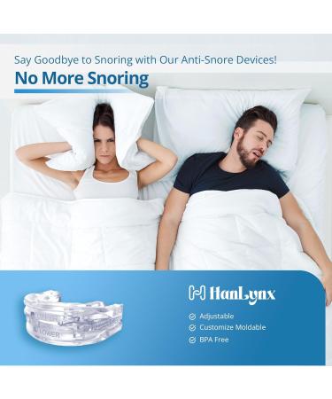 HanLynx Anti Snoring Devices with Chin Strap for Stop Snoring | Moldable BPA Free Soft Plastic Mouthpiece for Sleeping | Effective Snoring Solution Mouth Guard for Family - Buy Online on SooperMarket.com