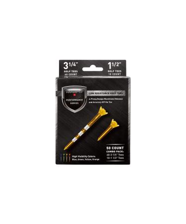 Maxfli Performance Series Low Resistance 3 1/4'' & 1 1/2'' Assorted Golf Tees - 50 Pack