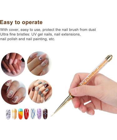 Manicure Liner Pen Nail Rhinestone Picker Dotting Pen Nail Art DIY Decoration Tool for Household Nail Shop (Orange stripes (middle pull cord)) - Buy Online on SooperMarket.com