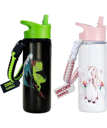 18oz Unicorn Water Bottle - Leak Proof, 36 Hours Cold, Dishwasher Safe, Wide Mouth, Insulated Stainless Steel - Perfect Straw Bottle for Girls at School - Buy Online on SooperMarket.com