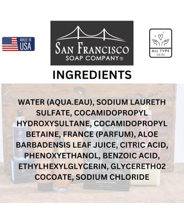 San Francisco Soap Company Dark Rum & Spice Hand and Body Wash for Men - Luxurious Scented Cleansing | International Shipping Available - Buy Online on SooperMarket.com