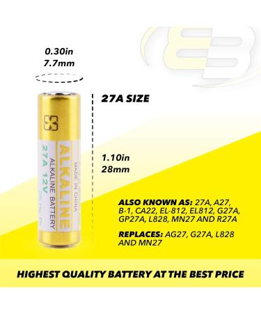 Buy Exell EB-27A Alkaline Battery - 12V 18mAh for Key Fobs Alarms & Garage Openers (5-Pack) | International Shipping Available - Buy Online on SooperMarket.com