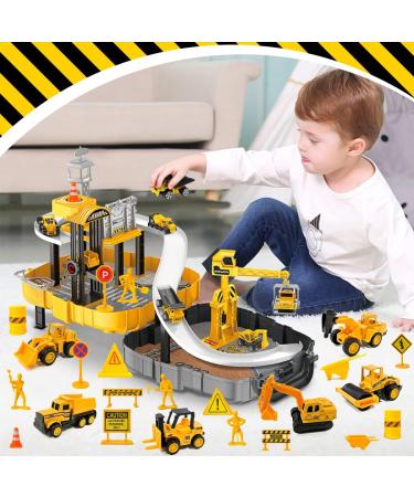 28-Piece Construction Site Vehicles Cake Decoration for Kids - Excavator Themed Birthday Party Supplies for 2-Year-Olds - Buy Online on SooperMarket.com