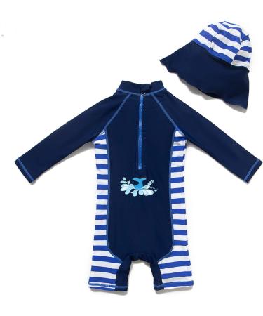 BONVERANO Baby Boys Swimsuit/Sunsuit UPF 50+ Sun Protection with Hat - 6 Months | Whale Design - Buy Online on SooperMarket.com