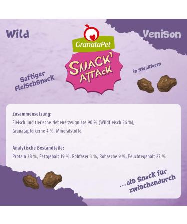 Granapet Snack 'Attack Wild' - Cereal-Free Sugar-Free Dog Treats | Soft Rewards for Playful Dogs | 100g Pack - Buy Online on SooperMarket.com