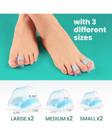 Welnove Hammer Toe Corrector: Toe Straightener - Bunion Corrector & Broken Toe 3 Different Size for Women and Men 6PCS Blue - Buy Online on SooperMarket.com