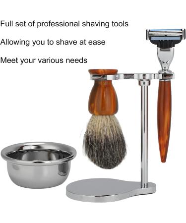 Ankroyu 4-Part Men's Shaving Set | Stainless Steel Razor with Bowl & Leather Holder | Premium Shaving Experience - Buy Online on SooperMarket.com