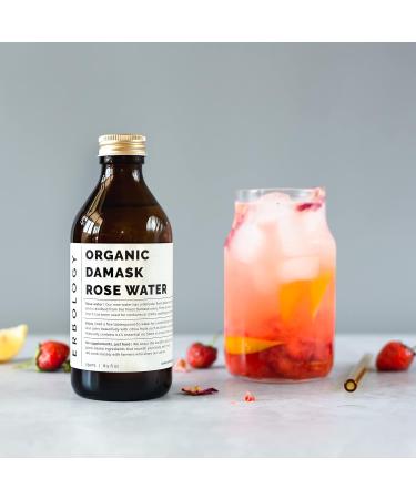 Buy 100% Organic Rose Water 8.5 fl oz | Premium Food Grade Damask Rose Hydrolate | Soothes & Hydrates | Non-GMO | Recyclable Glass Bottle - Buy Online on SooperMarket.com